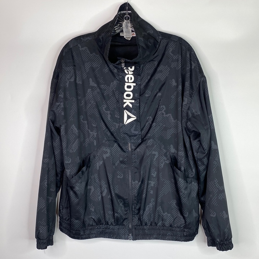 Reebok Black Full Zip Wind Jacket Size Medium